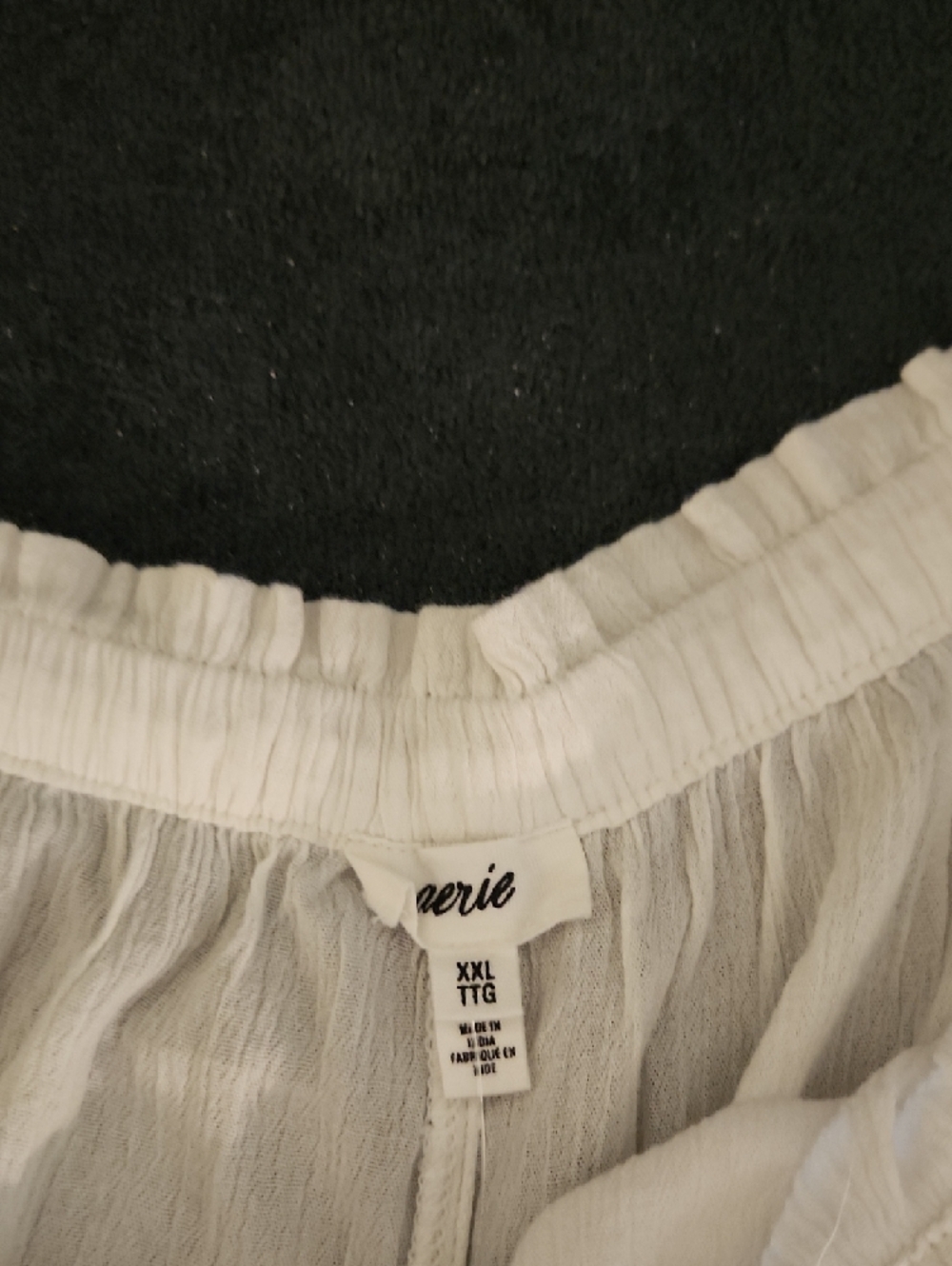 Aerie White Sheer Elastic Waist Shorts with Lace Trim (LINGERIE) - Picture 2 of 5